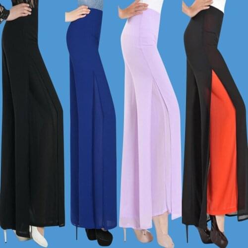 High Quality Summer Chiffon Trousers Plus Size Womens Long Pants Wide Leg Pants Plus Size 27-32 Casual Trousers