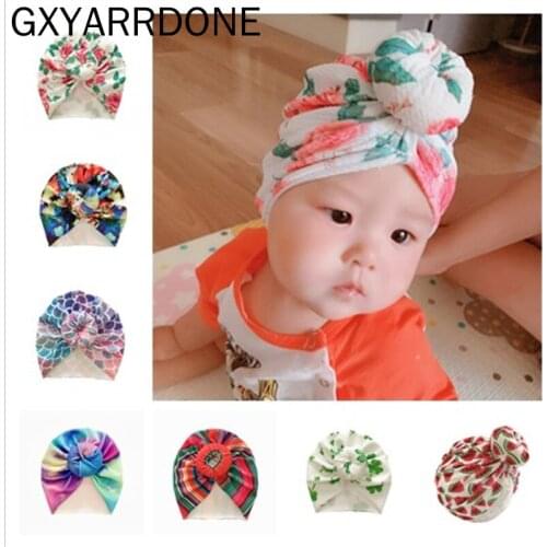 1pcs 2019 Fashion Donut Baby Hat Cotton Elastic Flower Beanie Cap Newborn Baby Headbands Turban Infant Hats Hair Accessories