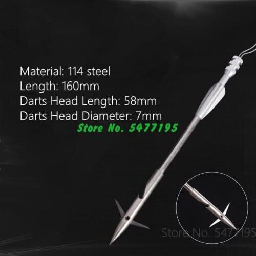 1pcs Stainless Steel Fishing Darts Slingshot Catapult Fishing Broadhead Archery Tips Deep Water Fishing Arrows Does Not Float