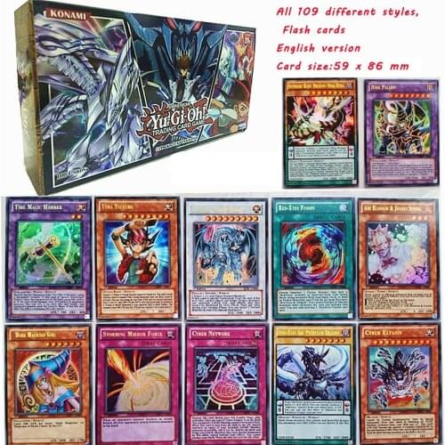 109 Different Styles Yu-Gi-Oh! Cosplay Flash Card Yugioh Dark Magician Girl Blue-Eyes White Dragon Table Games Competitive Card