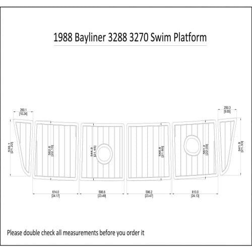 1988 Bayliner 3288 3270 Swim Platform Boat EVA Faux Foam Teak Deck Floor Pad
