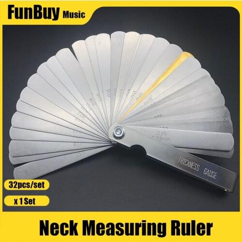 32pc/set Portable Gap Ruler Nut Curl Measurement Guitar Repair Tool Musical Instruments Guitar tool Guitar neck Measuring Ruler