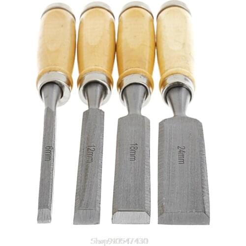 4Pcs/Set Wood Sculpture Flat Chisel DIY Woodworking Hand Tool D23 20 Dropship