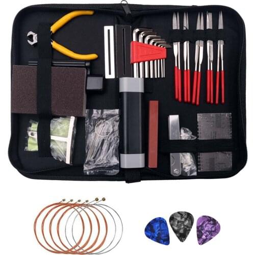 72-Piece Comprehensive Guitar Tool Kit Electric/Acoustic Guitar Setup Maintenance Kit & String Cutter Winder Guitar Accessories