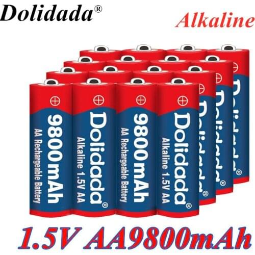 4-20 PCS New Brand AA 9800mAh rechargeable battery 1.5V New Alkaline Rechargeable batery for led light toy mp3