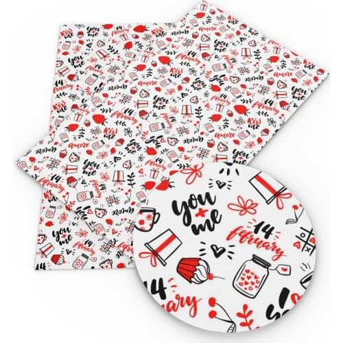 David accessories 20*33cm Sweet Heart Synthetic Leather DIY Bow Bag Shoes Material Faux Leather Fabric Home Decoration,1Yc8309