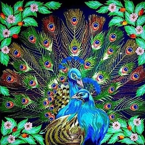 DIY Diamond Painting Peacock Animals Full pebble Diamond Embroidery Cross Stitch Diamond Rhinestone Home Decoration
