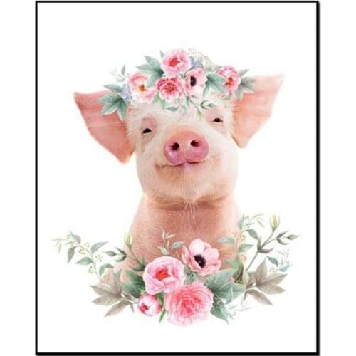 ARMYQZ Animal Diamond Embroidery Pig 5D Diamond Painting Full Diamond Square/Round Mosaic Rhinestone Cross Stitch Set Home Decor