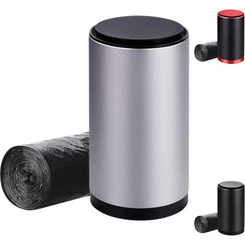 Car Trash Bin Alloy Garbage Can for Tesla Model 3/X/S Dustbin Waste Rubbish Basket Organizer Storage Holder Car