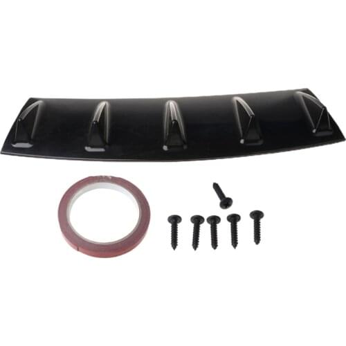 Universal Car Rear Bumper Lip Diffuser 5 Fin Shark Fin Style Car Black Bumper X6HF
