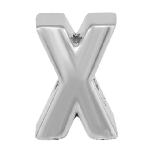 CKK 925 Sterling Silver Letter X Charm Beads Original Fashion Jewelry Making Fits For Bracelets & Bangle