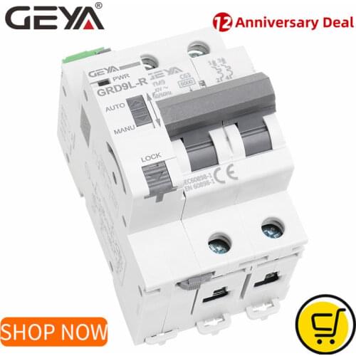 GEYA Din Rail Automatic Circuit Reclosers Mini Breaker GRD9L-R GYM9 2P MCB 6KA Smart MCB