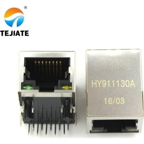 10PCS HR911130A/HY911130A Gigabit RJ45 network interface socket with light