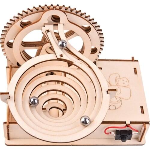 Marble Run Racing Ball Zuma Mechanical Game DIY Wooden Model Engineering Building Kits Assembly Educational Toys For Kids Adult