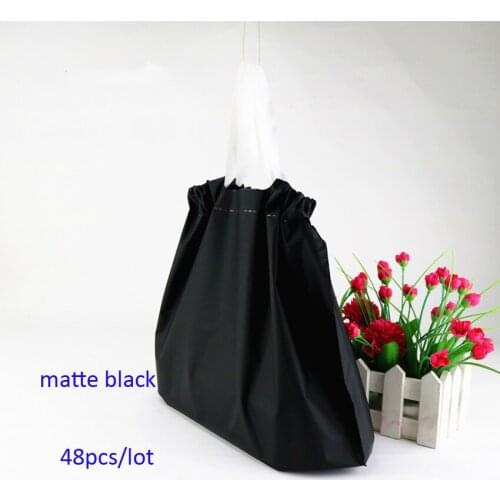 Candy Box Cute 48pcs/lot 35x24x11cm Plastic Gift Bags Clothes, Garments, Store Bag, Take Away Bags, Matte Black Finish Tote