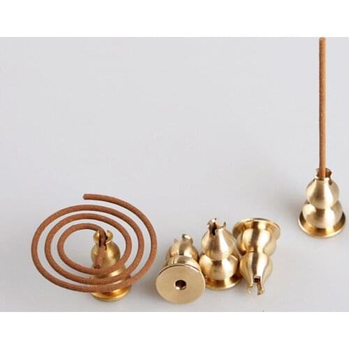 Brass Gourd Incense Holder For Thick Handmade Tibetan Coil/Sticks Home Decoration Decors Brass Incense