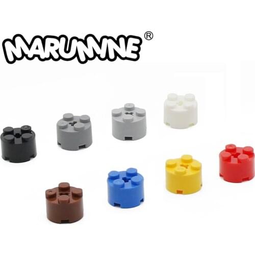 Marumine 100PCS 2x2 Round Bricks Rocket Missile Body Compatible with 6143/6116/3941 DIY MOC Building Blocks Small Particles Toys