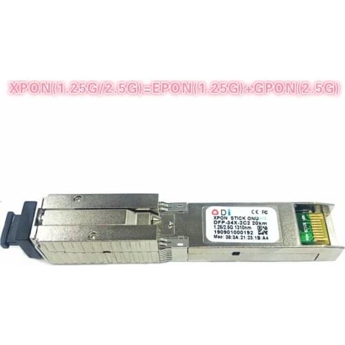 XPON SFP ONU Stick With MAC SC Connector 1490/1330nm DDM pon module 1.25/2.5GCompatible with EPON/GPON( 1.244Gbps/2.55G)802.3ah