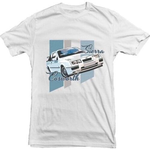 MenS T-Shirt 2019 Newest American Classic Car Sierra Cosworth Classic Car T-shirt Tee White High Quality Print for DAD 100% Cot