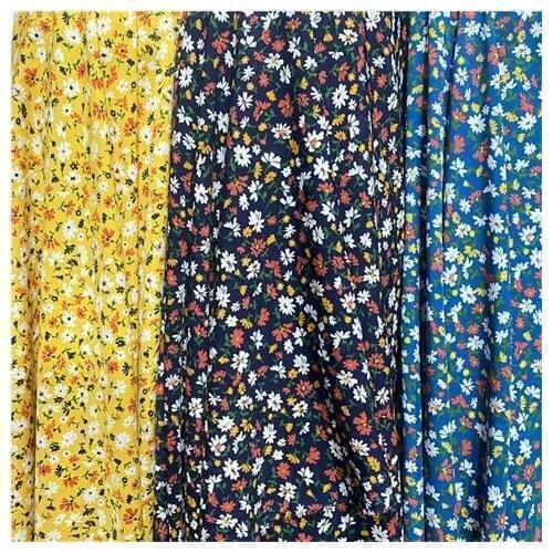 Impermeable small broken flower printed chiffon chemical fiber fabric for shirt dress cheongsam net red bow fabric