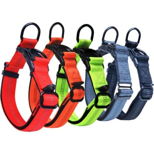 Nylon Neckband Large Dog Pet Leash Adjustable Dog Collar Night Reflective Collar Dog Pet Collar
