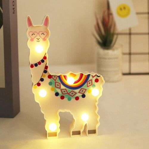 Novelty Alpaca Night Lights Fit For Wedding/Party Indoor Decoration Lighting Warm White LED Lamp Children Table Lamp
