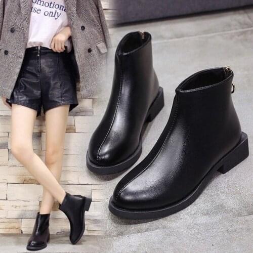 New Martin Boots Leather Boots Fashion Womens Shoes with Ankle Boots Botas Mujer Invierno Platform Boots Winter Boots Women