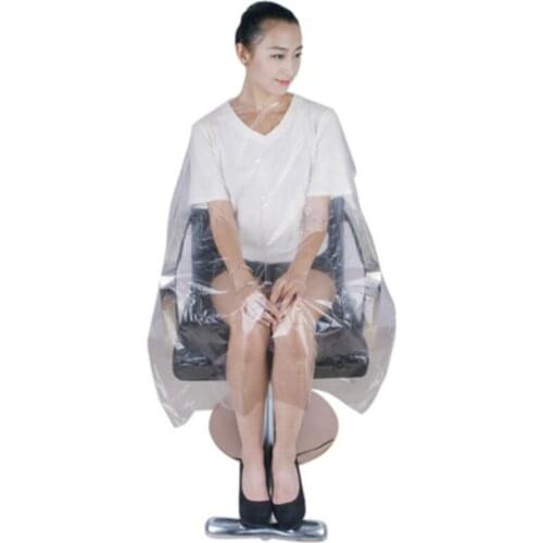 50/100 Pcs 3 size Disposable Hairdressing Capes Cutting Hair Dying PE Waterproof Apron Barber Hair Cape Hairdressing Cloth