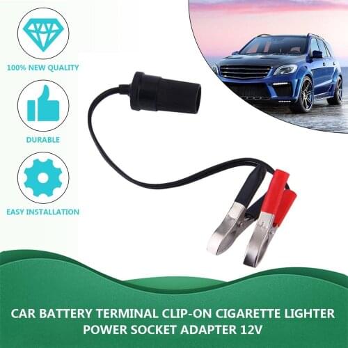 2019 New 12 Volt Battery Terminal Clip-on Cigar Cigarette Lighter Power Socket Adapter Plug Car Boat Van For Camping