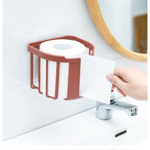 Hot Large Capacity Bathroom Toilet Paper Rack Hanging towels Wall Mounted Adhesive Organizer No-Drill Leachate Tissue Holder
