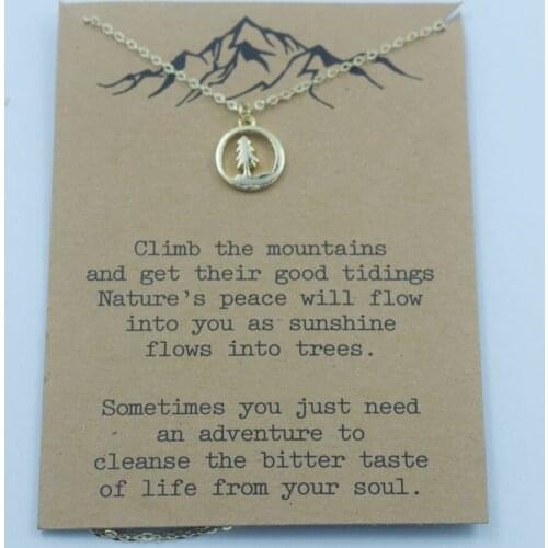 Nature Pine Trees Necklace Forest Adventure Outdoor jewelry