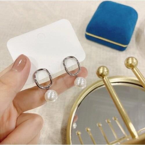 AINUOSHI Hot Sale Real 925 Sterling Silver Drop Earring with Peal For Women Making 2021 New Fashion Jewelry Gift Aretes de Mujer