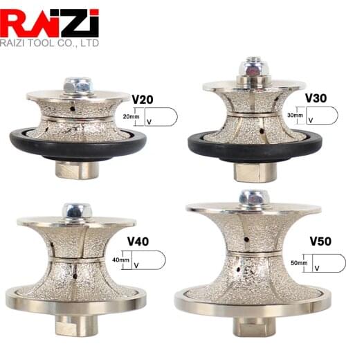 Raizi Vacuum Brazed Diamond Hand Profile Router Bit Angle Grinder Full Bullnose Grinding Profiler Wheel For Granite Marble Stone