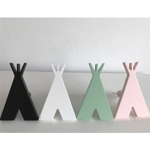 Nordic Wooden Tent Hooks Wall Decorative Hook Kids Room Decorations Ornaments Baby Clothing Hanger Rack Best Gifts Crafts