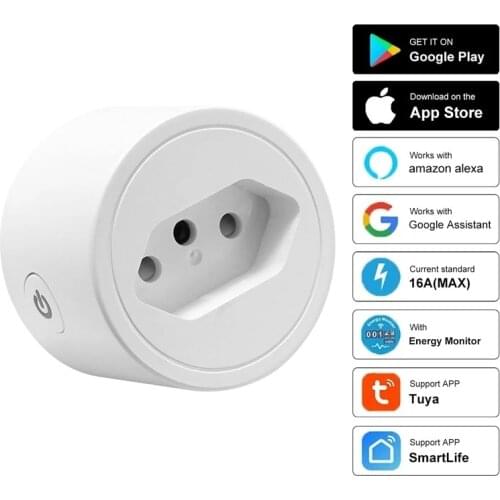 Brazil Wifi Smart Plug 16A Smart Socket With Timer Power Monitor SmartLife APP Voice Control Works For Google Home Alexa