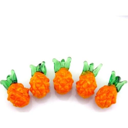 5pcs Pineapple Glass Charms Fruit Food Design Pendant Charms for Kids Girl DIY Earrings Jewelry Making Supplies 21888