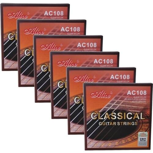 6Sets Alice Classical Guitar Strings Normal Tension Silver Plated Copper Alloy Winding AC108