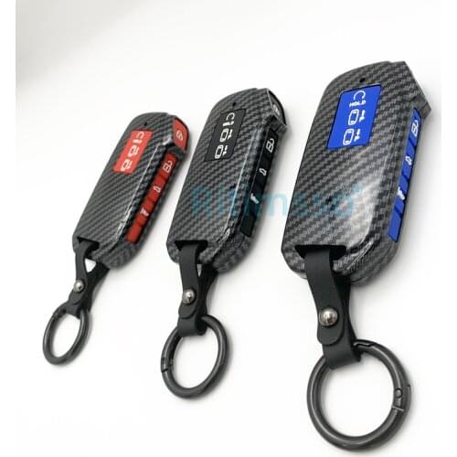 Carbon ABS+silica Gel Key Case Cover for Kia K5 2020 Accessories