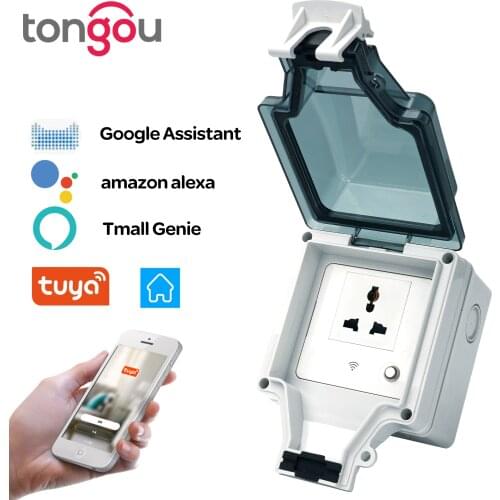 TONGOU IP66 Waterproof Smart Socket Wifi Switch UK/AU/US/FR/DE/ZA Multiple Version Wifi Socket Works With Alexa Google Home