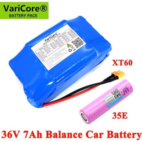 VariCore 36V 7Ah 7000mAh INR18650-35E 2 wheel electric scooter self balancing 18650 lithium battery pack for Self-balancing Fits