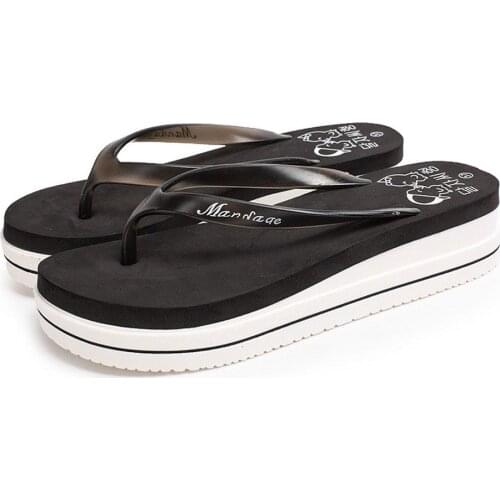 Women Summer Beach Soft Wedge Shoes Flip Flops Flat Platform Slippers Gift