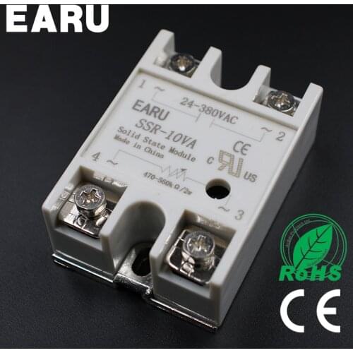 1pcs Solid State Relay Module SSR-10VA 10A 500K ohm TO 24-380V AC SSR 10VA Resistance Regulator