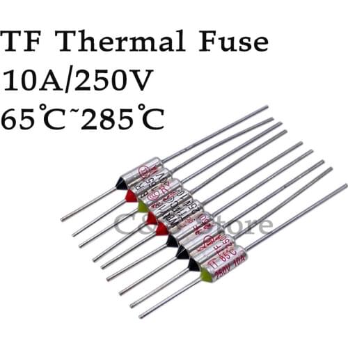 TF Thermal Fuse RY 10A 250V Temperature 65C 85C 100C 105C 100C 120C 130C 152C 165C 172C 185C 192C 200C 216C 240C 280C 300C