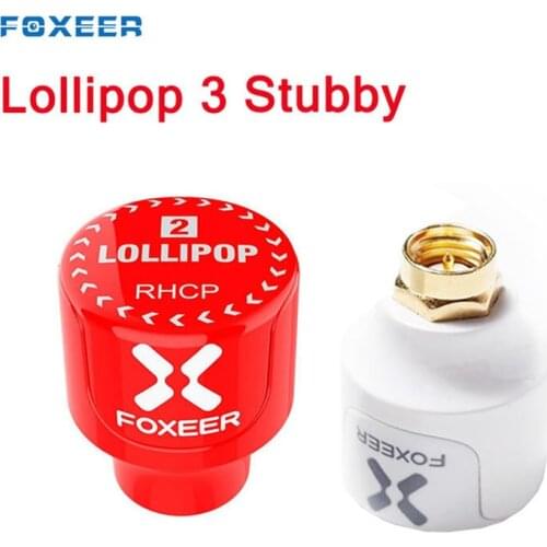2PCS Foxeer Lollipop 3 2.5DBi Stubby 5.8G Omni FPV Antenna LHCP/RHCP for RC Models Multicopter Goggles Spare Parts White Red