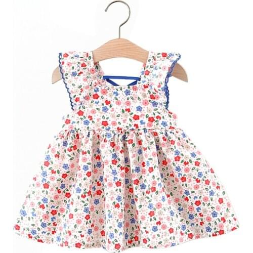 2021 Print Baby Girls Princess Dress New Fashion Summer Floral Dresses Toddler Kid Party Clothes Children Vestido