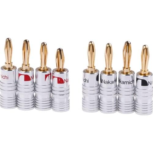 4PCS/set Banana Plugs Nakamichi 4mm Banana Plug For Video Speaker Adapter Audio Wire Cable Connector