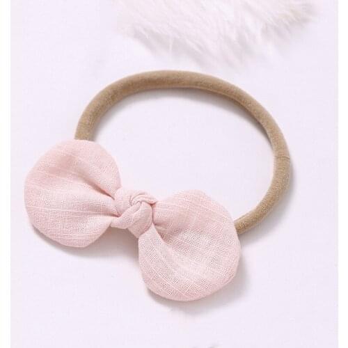 4PCs/Lot New Baby Girls Nylon Headband Bow Head Band Hair Accessories Elastic Rabbit Ear Knot Hairband For Infant Toddle