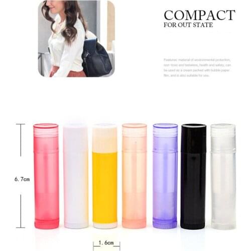 50x5ml High Quality 5g Mini Empty Lip Balm Stick Tube Travel Sample Case Lipstick Tube, Lip Balm Container with Caps Hot Sale