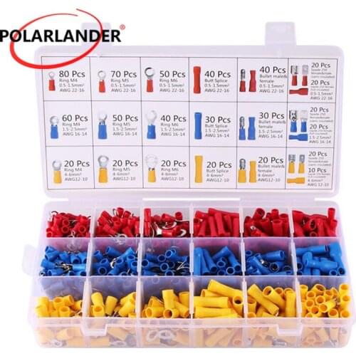 700PCS -27 Types Wire Terminals Crimping Tool Kit Alloy Steel Preciva AWG22-10 Butt Bullet Spade Fork Insulated Ring Crimp