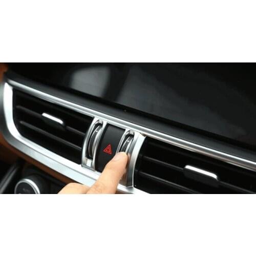 ABS Chrome Center Console AC Outlet Frame Trim Refitting Accessories For Alfa Romeo Giulia 2017 Car-styling